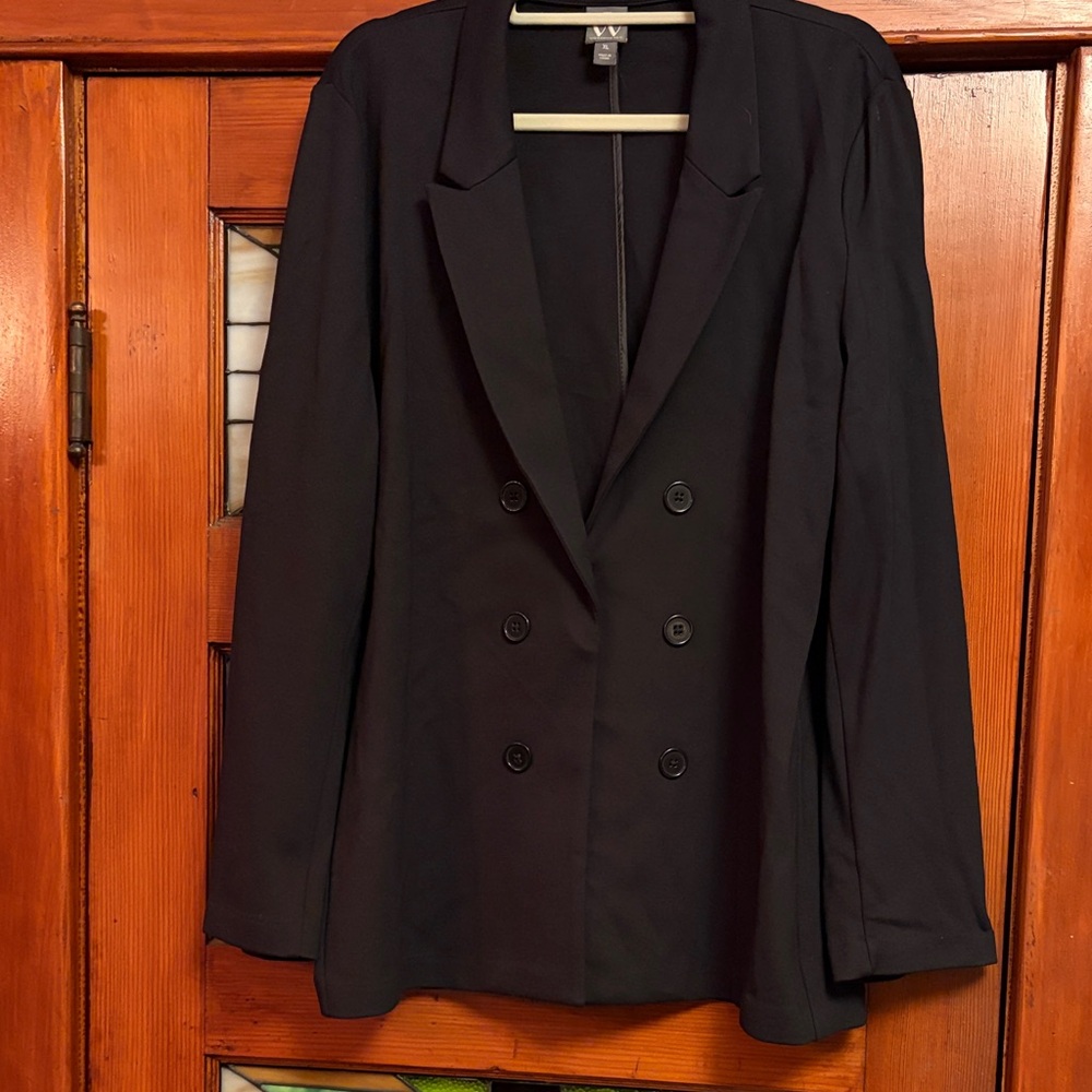 Worthington Black Double-Breasted Blazer